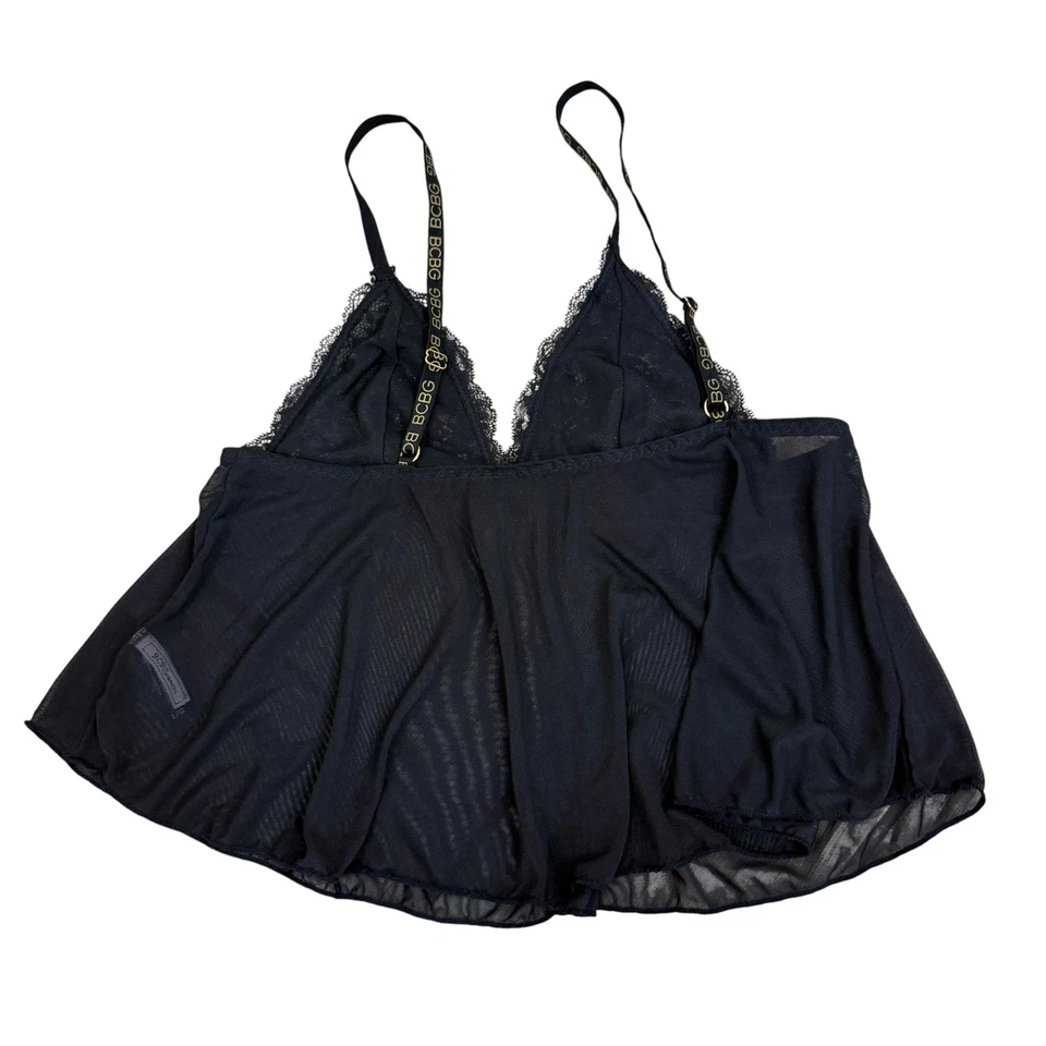 BCBG Black & Gold Nylon & Lace Cami Size Large - Image 3 of 3