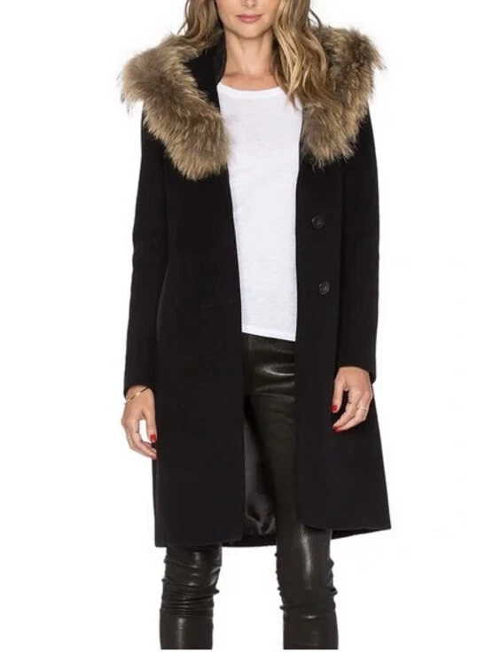 Mackage “Andie” Asiatic Raccoon Fur Hooded Wool  Size XS - Image 2 of 4