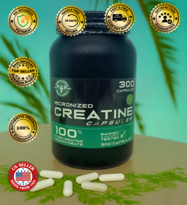 Creatine Monohydrate Capsules - Muscle Growth & Energy Boost - 100% Pure