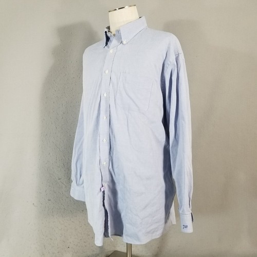 Brooks Brothers shirt men's 18.5 2XL blue button down Oxford long sleeve dress - Picture 5 of 11
