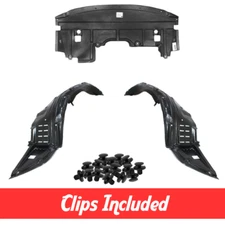 Front Fender Liner & Lower Engine Undercover Set w/ Clips For 2009-2014 Maxima