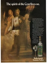1970s Wolfschmidt Genuine Vodka 8"X11"  Magazine Advertisment