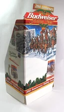 1999 Budweiser Cardboard Display Advertising the 20th Anniversary Holiday Stein