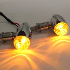 Paar 12V Bullet Blinker Motorrad Chrom Haloge...