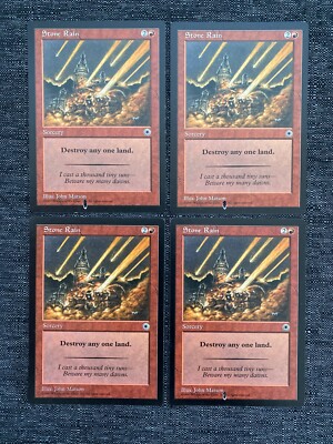 4 Stone Rain NM/Damaged Magic The Gathering Portal Edition