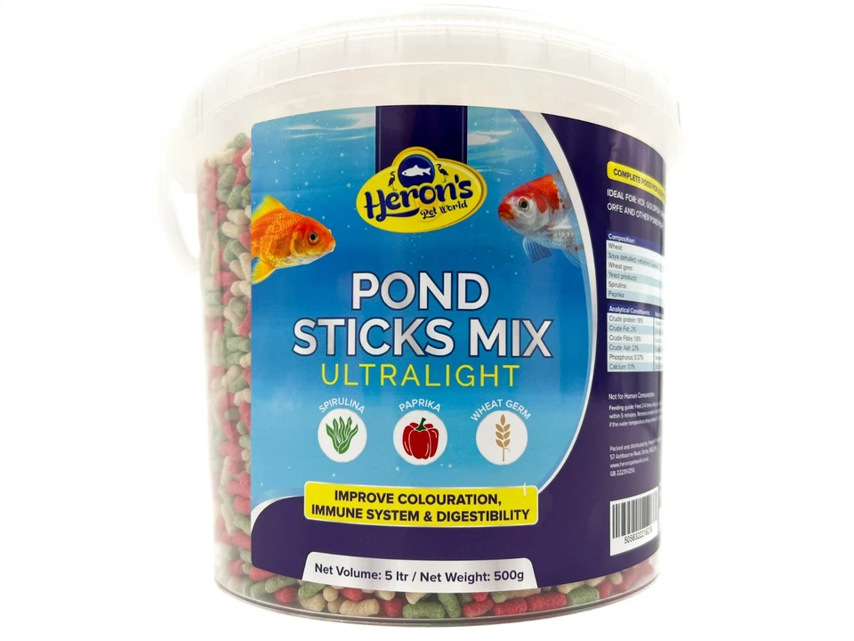 HERONS Pond Sticks Mix Ultralight 2.5L, 5L, 10L, 15L, 40L - Koi Goldfish Food  - Image 4 of 4