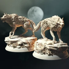 Northern Direwolves Werewolf Wolf x2 Miniature | D&D DnD | 