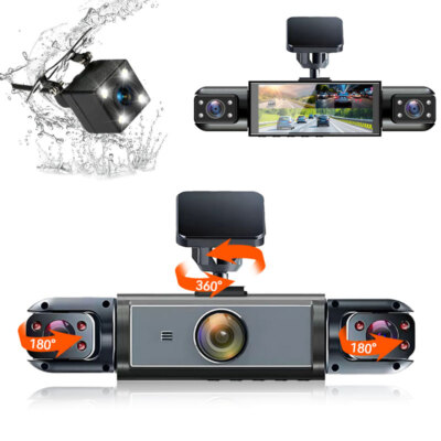 360 Degree View Channel Dash Cam Front and Rear Inside Left