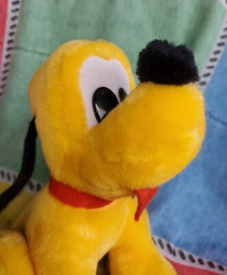 VINTAGE Disney World Pluto Plush Seated Stuffed Animal Toy Dog Walt Disney NWT!!