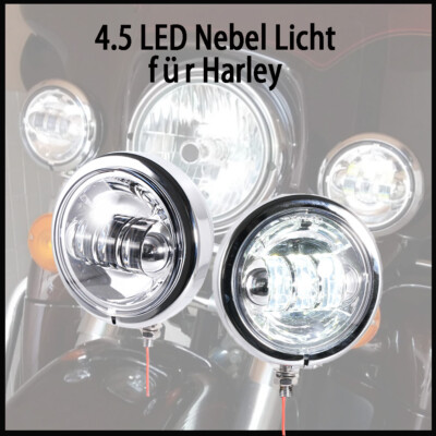 Paar 4.5'' Zoll LED Nebelscheinwerfer Zusatzscheinwerfer Tagfahrlicht für Harley