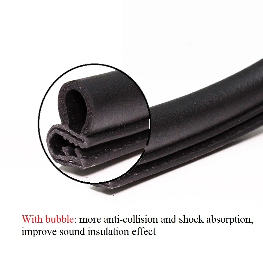 120"Length Door Rubber Seal Strip Trim Seal with Side Bulb for Car Soundproofing - Image 4 of 4
