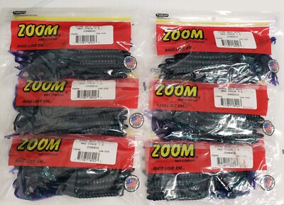 6- ZOOM MAGNUM U-TALE 7.5'' JUNEBUG Super Salt Plus   6 pack VALUE BUY !!