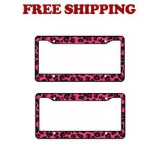 Brand New Set Of 2 Leopard Print Car Truck License Plate Frames Made In Usa Brand New Set Of 2 Leopard Print Car Truck License Plate Frames Made In Usa