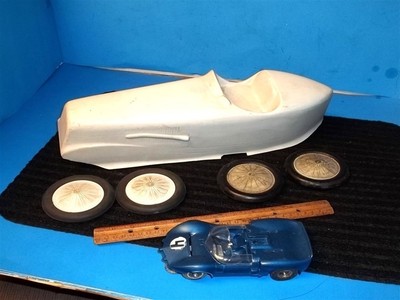 Vintage R C or Modal Race Car Body w/Tires - 16 1/2 '' -Alpha Romeo Style ?