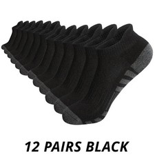 6-12 Pairs Mens Plain Solid Cotton Sports Ankle Athletic Socks Low Cut Size 9-13