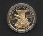 2014 1849LIBERTY HEAD DBL. EAGLE CU.LAYERED IN 24K GOLD PROOF COIN