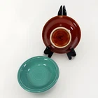 Homer Laughlin Fiesta 5.25” Small Fruit Bowls Set Of 2 Ceramic USA Teal Red