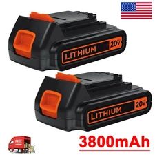 2Pack 20V Lithium-ion Battery for BLACK+DECKER 20 Volt LBXR20 LBX20 LB20 3.8Ah