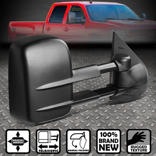 FOR 07-14 SILVERADO SIERRA YUKON MANUAL EXTENDABLE RIGHT SIDE TOW TOWING MIRROR