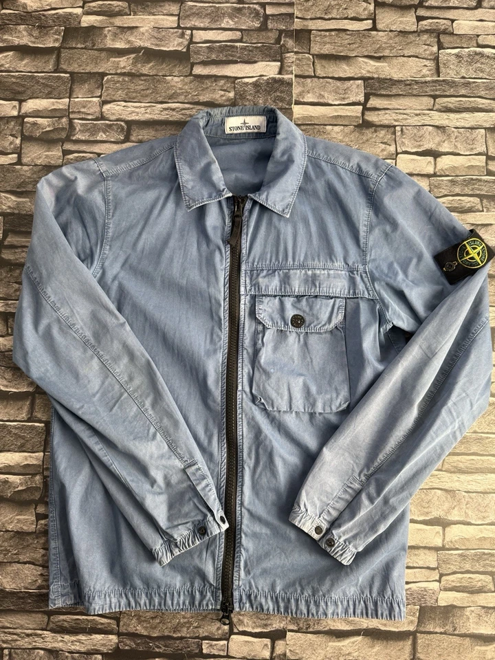 Stone Island Blue Overshirt Size Small Men’s S Long Sleeve Front Pocket - image 2 of 4