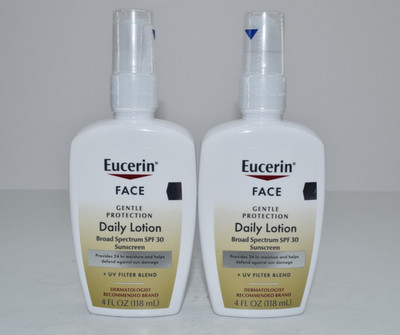 2x Eucerin Face Gentle Protection Daily Lotion SPF30 Moisturizer Sunscreen 04/26