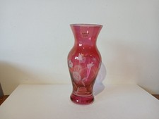 Royal Doulton Hand Cut Chinese Bud Vase Ruby Red