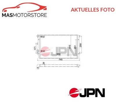 KÜHLER WASSERKÜHLER MOTORKÜHLER JPN 60C9003-JPN P FÜR AUDI A3,TT,8P1,8PA,8P7