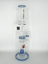 16" GLASSLAB 303 RECYCLER INLINE DUAL PERC BONG RIG-18MM JOINT-2 FREE GIFTS -2LB