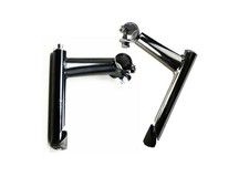 Cruiser Fahrrad Vorbau Schwarz / Silber 21,1 mm Ø  für 1 Zoll Gabel Custom Stahl