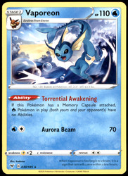 Vaporeon 030/185 Vivid Voltage Rare