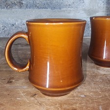 REGO FINE PORCELAIN HEAVY RESTAURANT WARE Brown 8oz. COFFEE MUG CUP C688-07