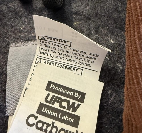 Vintage Carhartt Detroit Jacket J97 Canvas Blanket Lined Size Large by Carhartt, Size L, $180 - Photo 5