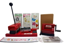 Sizzix Lot Red System Converter & Sidekick Die Cutting Machine Bundle with Dies