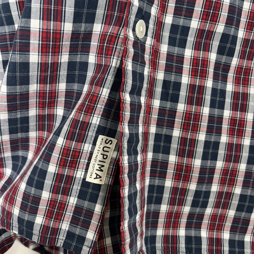 Levi's Long Sleeved Red White & Blue Check Men's Cotton Shirt Medium - Picture 12 of 17