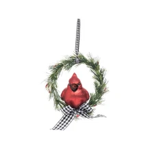 C&F Enterprises ORN75588 Cardinal in Wreath – 4.25"x4", Glass/PVC Ornament