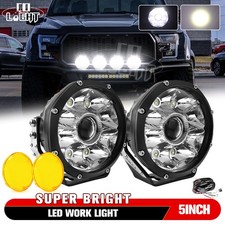 AUXBEAM 5" inch LED Light Pods Bar Spot DRL Driving Fog Lamps SUV Offroad Truck