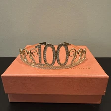 100th 100 One Hundred Years Old Birthday Party  Tiara Hair Crown With Combs T100