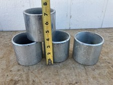 Lot of 4 Galvanized 3.5" Couplings Conduit Rigid Fitting Threaded 3 1/2"