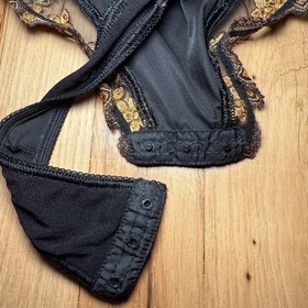 Lise Charmel Lace Underwire Thong Lingerie Bodysuit Teddy Black Gold US 34