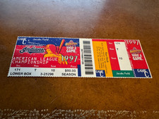 1997 ALCS Playoff Full Baseball Ticket Gm 5 Cleveland Indians Baltimore Orioles