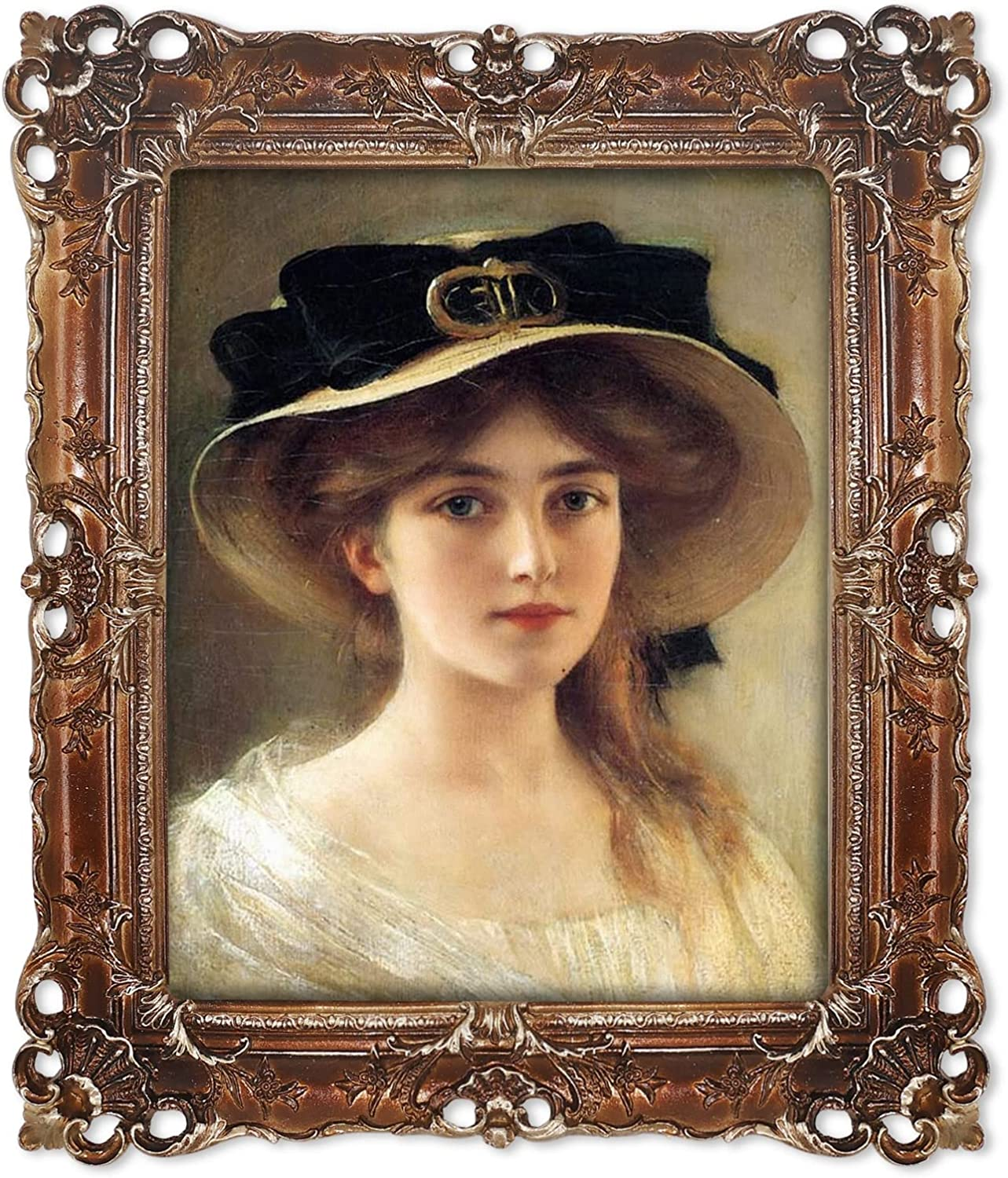 Picture Frames 8X10 Ornate 8 by 10 Picture Frame, Bronze Photo Frame Vintage Wal-image