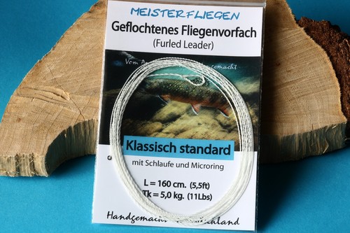 Geflochtenes Fliegenvorfach knotenlos mit Schlaufe & Ring Fliegenfischen Leader - Picture 6 of 21