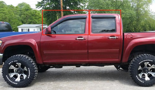 Fit 2004-2012 Chevy Colorado Crew Cab Window Visors Sun Vent Shade Rain Guards - Picture 3 of 11