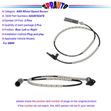 Rear Driver Passenger 2 ABS Wheel Speed Sensor Set For 11-13 BMW 328I  08-13 M3