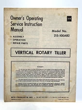 Vintage MTD Vertical Rotary Tiller 215100AB2 Operating Service Owners Manual