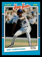 Bret Saberhagen Kansas City Royals 1990 Fleer League Leaders #32 Mint