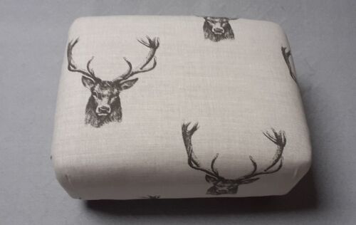 Footstool / Small Stool / FRYETTS 100% Cotton Stag Print Fabric - Picture 3 of 13