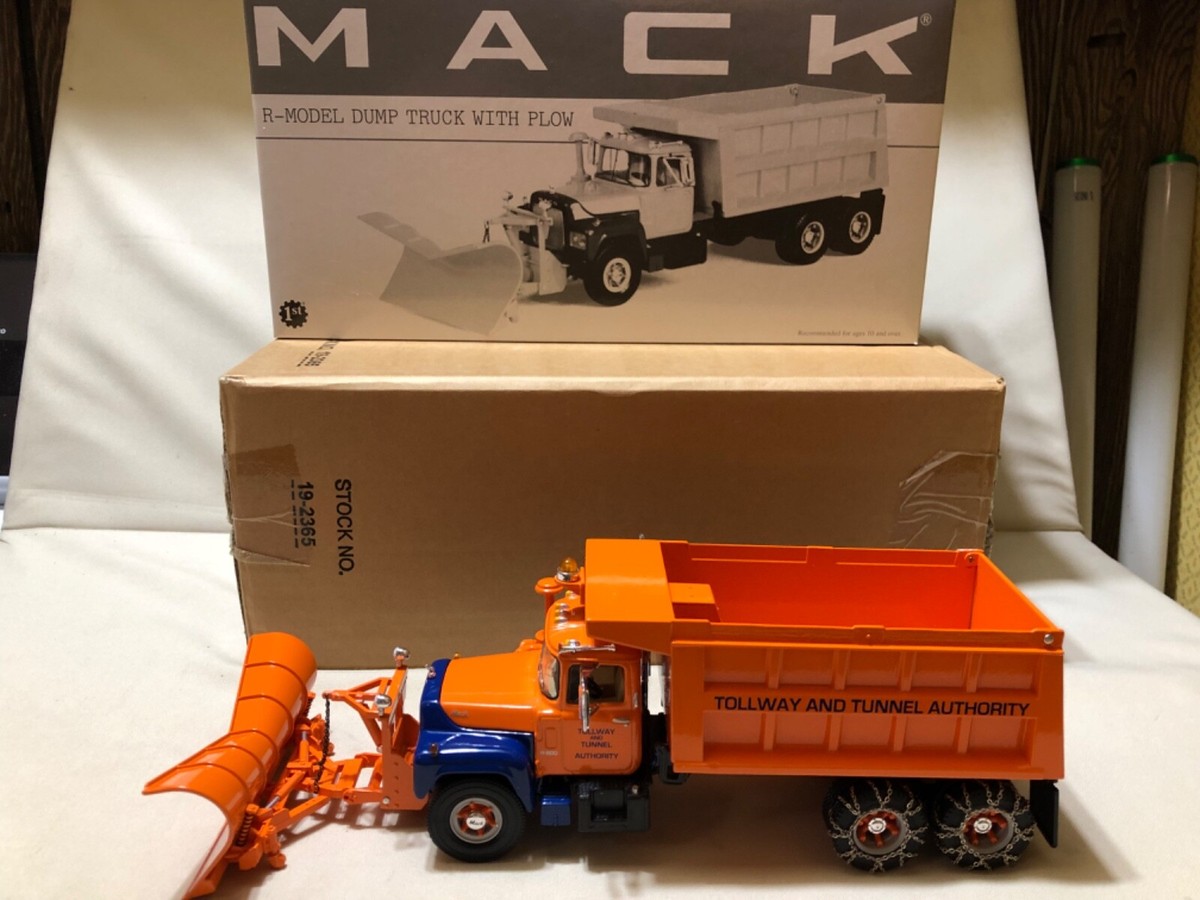 ホビーラジコン First Gear Mack R-Model Dump Truck TOLLWAY & TUNNEL AUTHORITY MACK R DUMP TRUCK SNOW PLOW 1/34
