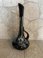 Royal Haeger Vase 18" Black Mid Century Large Ewer Drip Glaze USA Vintage