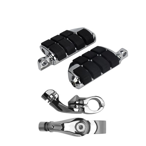 Chrome 1-1/4" Engine Guard Mount Foot Highway Pegs For Harley Road Electra Glide - Picture 2 of 7